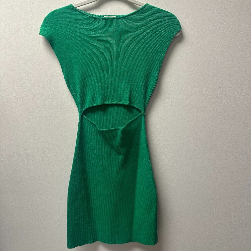 Aritzia Wilfred Free Cut-Out Green Knit Midi Dress
